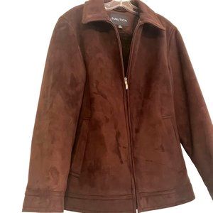NAUTICA FAUX SUEDE WITH FAUX FUR LINING SUPER SOFT MENS JACKET SIZE MEDIUM
